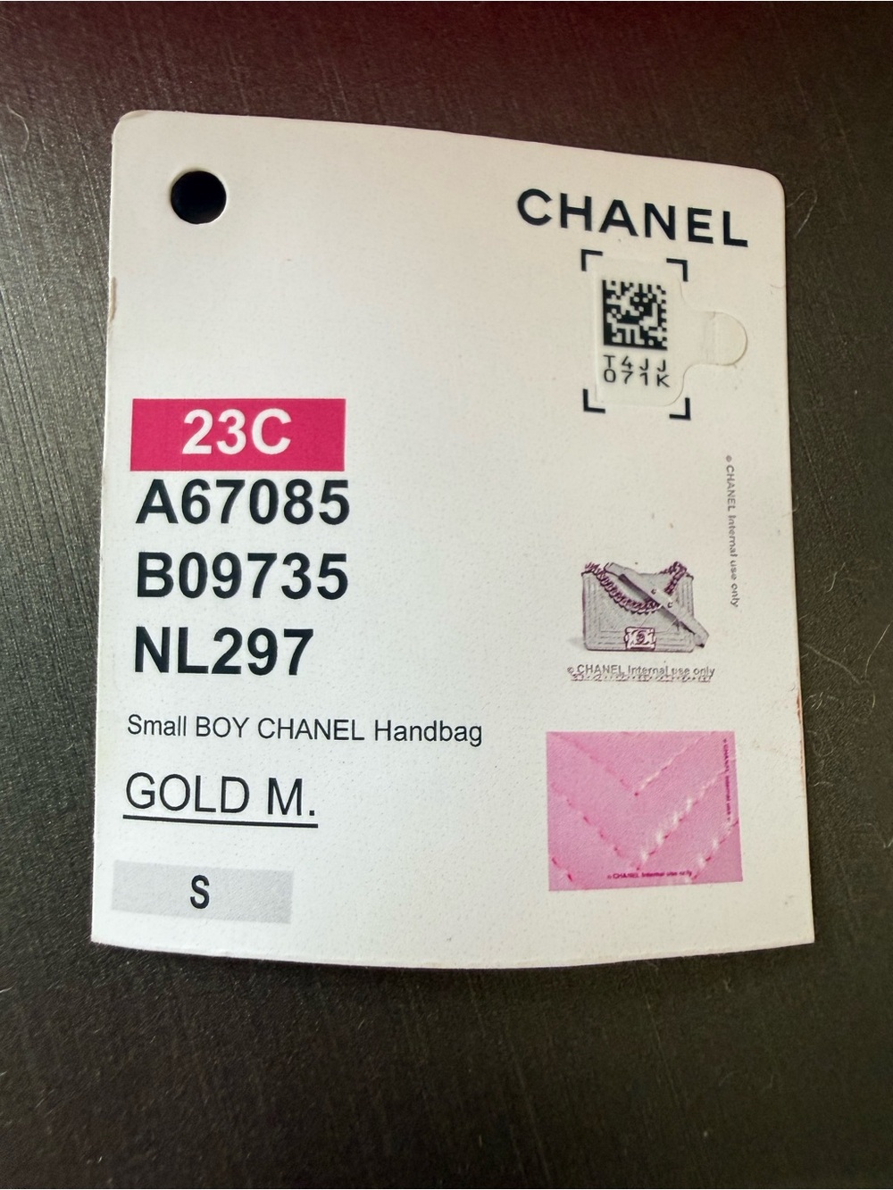 CHANEL Pink Patent Leather Boy Bag with Gold Chain - Picture 6 of 6